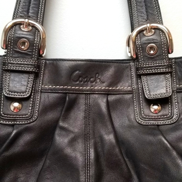 COACH | BLK SHOULDER TOTE, SILVER HARDWARE - Picture 3 of 7